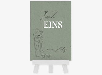 Tischnummer Hochzeit Vereint Tischaufsteller gruen