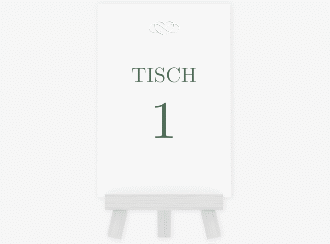 Klick: Details zu Tischnummer Hochzeit "Infinity" anzeigen Tischnummer Hochzeit Infinity Tischaufsteller gruen