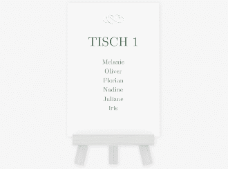 Klick: Details zu Tischaufsteller Hochzeit "Infinity" anzeigen Tischaufsteller Hochzeit Infinity Tischaufsteller gruen