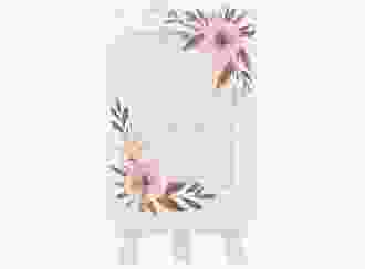Tischnummer Hochzeit Modest Tischaufsteller beige mit elegantem Blumen-Aquarell