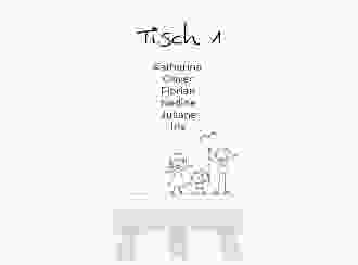 Tischaufsteller Hochzeit Family Tischaufsteller weiss