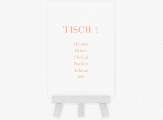 Klick: Details zu Tischaufsteller Hochzeit "Infinity" anzeigen Tischaufsteller Hochzeit Infinity Tischaufsteller apricot