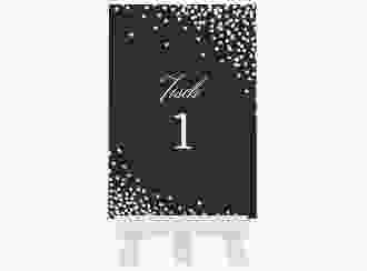 Tischnummer Hochzeit Glitter Tischaufsteller schwarz