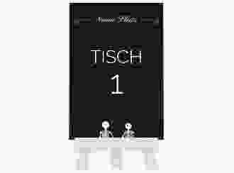 Tischnummer Hochzeit Bones Tischaufsteller schwarz