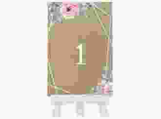 Tischnummer Hochzeit Perfection Tischaufsteller Kraftpapier mit rosa Rosen