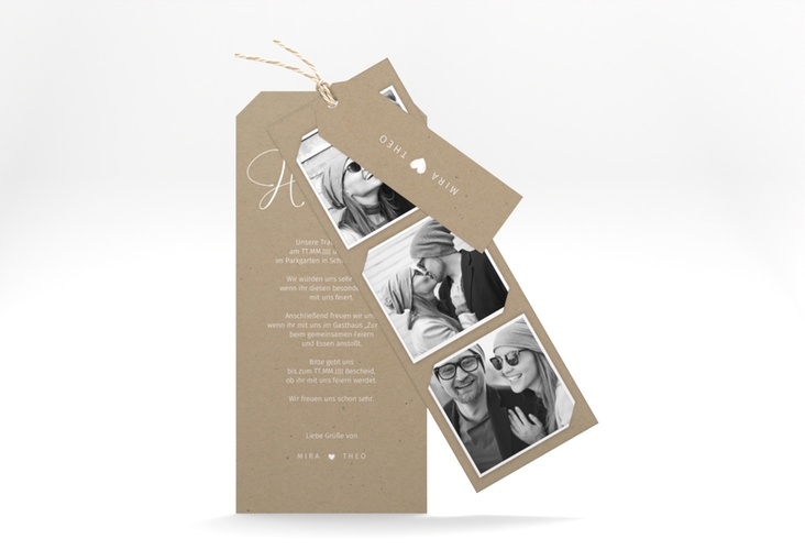 Hochzeitseinladung Crafty Kartentrio Kraftpapier