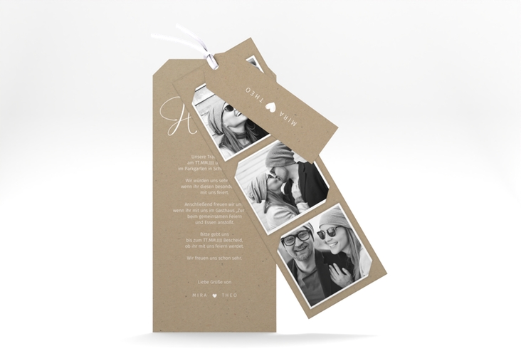 Hochzeitseinladung Crafty Kartentrio Kraftpapier