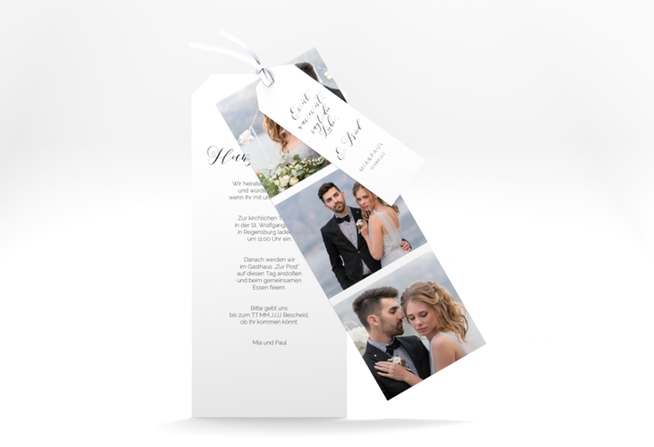 Hochzeitseinladung Paperlove Kartentrio weiss hochglanz