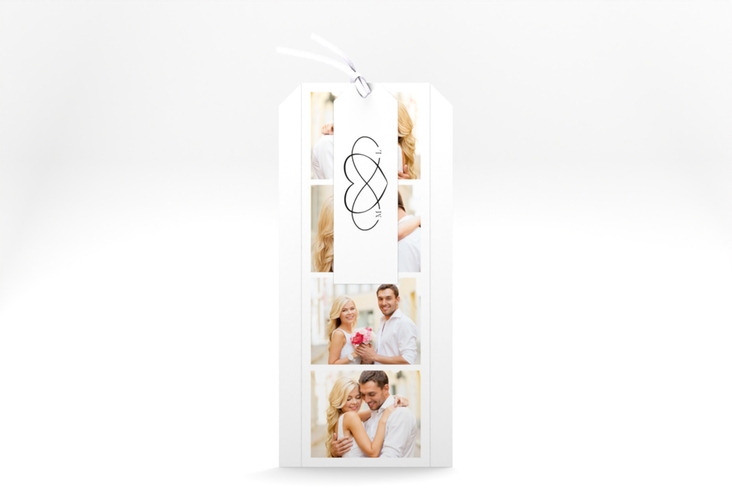Hochzeitseinladung Infinity Kartentrio schwarz