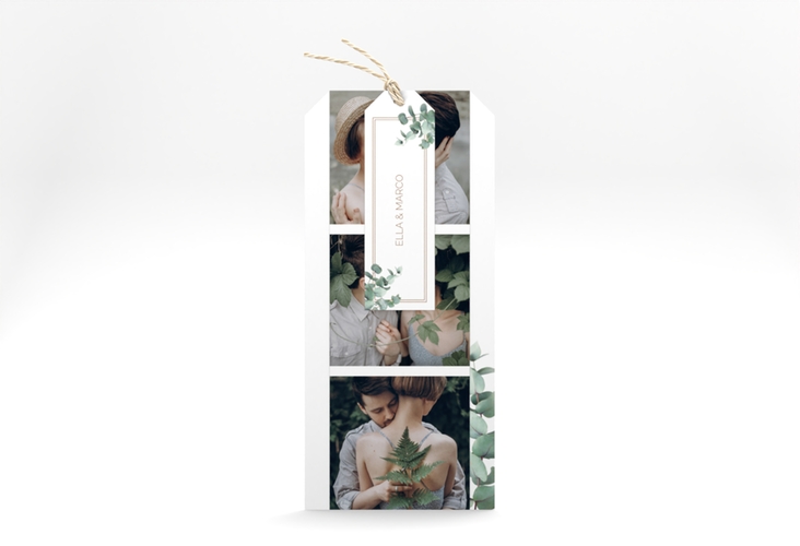 Hochzeitseinladung Eucalypt Kartentrio hochglanz mit Eukalyptus und edlem Rahmen