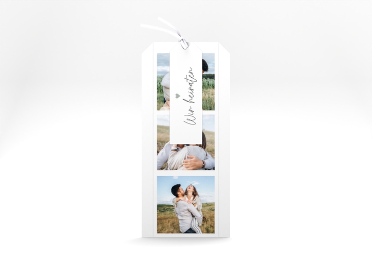 Hochzeitseinladung Herzschlag Kartentrio schlicht und elegant mit Herzchen