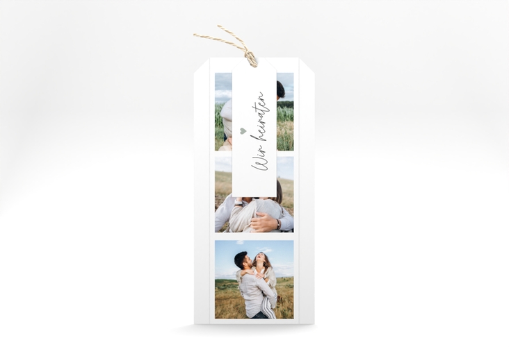Hochzeitseinladung Herzschlag Kartentrio schlicht und elegant mit Herzchen