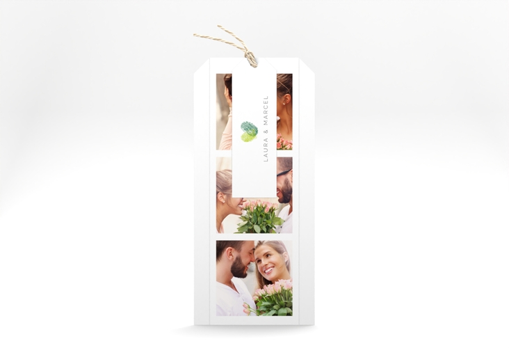 Hochzeitseinladung Fingerprint Kartentrio gruen schlicht mit Fingerabdruck-Motiv