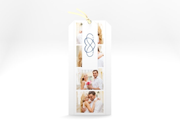 Hochzeitseinladung Infinity Kartentrio blau