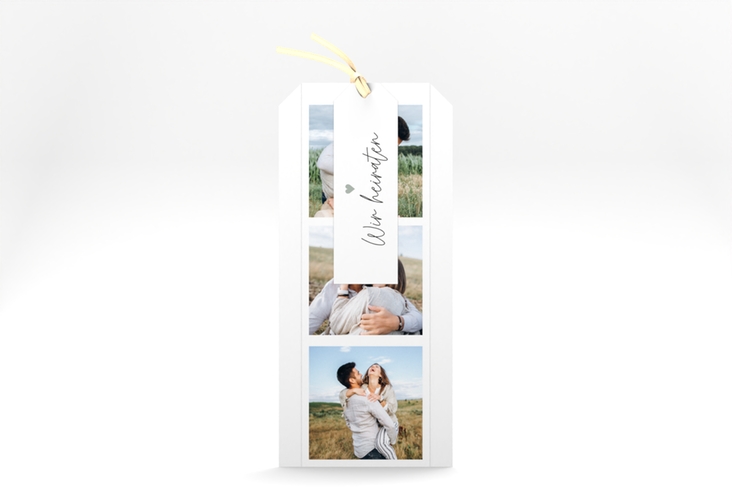 Hochzeitseinladung Herzschlag Kartentrio schlicht und elegant mit Herzchen