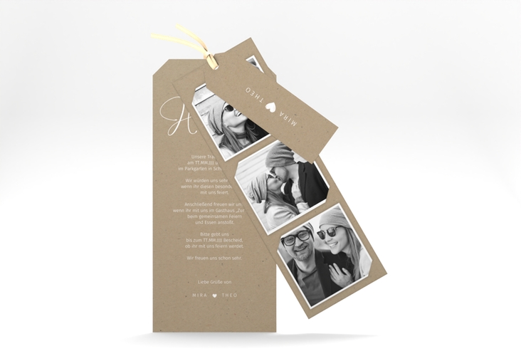 Hochzeitseinladung Crafty Kartentrio Kraftpapier