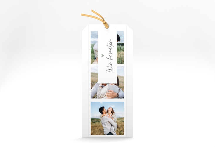 Hochzeitseinladung Herzschlag Kartentrio schlicht und elegant mit Herzchen