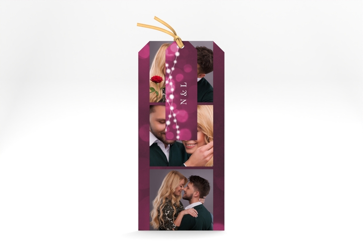 Hochzeitseinladung Lichtspiel Kartentrio pink hochglanz