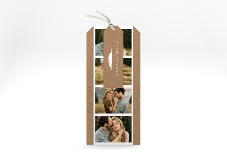 Hochzeitseinladung Berghochzeit Kartentrio Kraftpapier mit Berg-Motiv