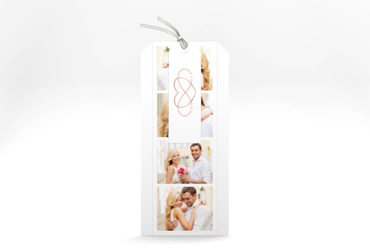 Hochzeitseinladung Infinity Kartentrio apricot hochglanz