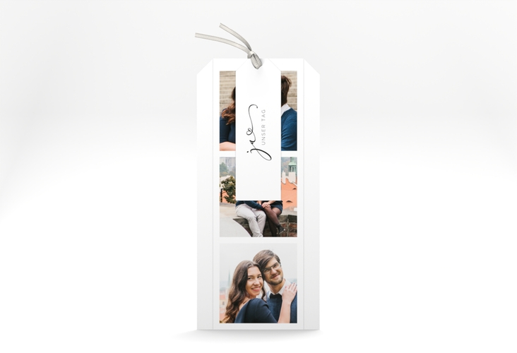 Hochzeitseinladung Jawort Kartentrio weiss modern minimalistisch mit veredelter Aufschrift