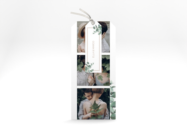 Hochzeitseinladung Eucalypt Kartentrio hochglanz mit Eukalyptus und edlem Rahmen