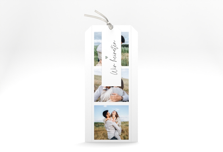 Hochzeitseinladung Herzschlag Kartentrio schlicht und elegant mit Herzchen