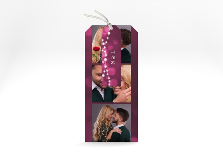 Hochzeitseinladung Lichtspiel Kartentrio pink hochglanz