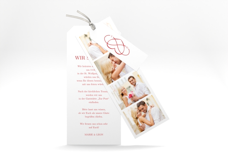 Hochzeitseinladung Infinity Kartentrio rot