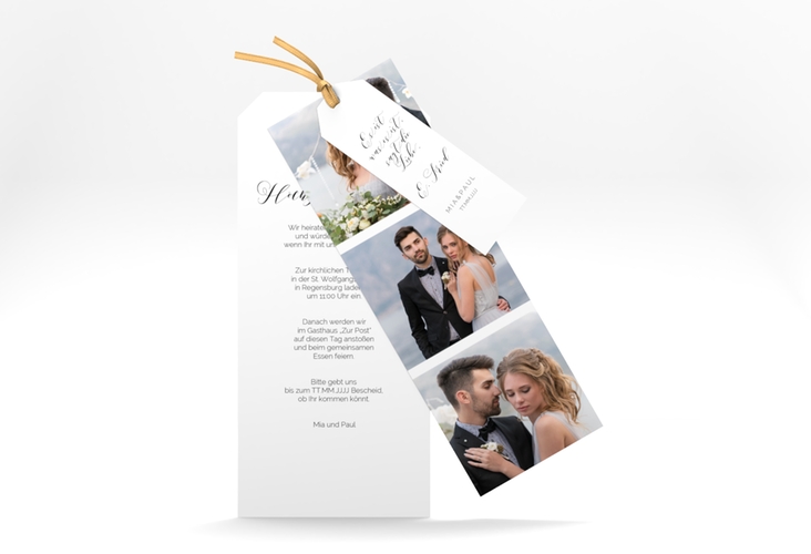 Hochzeitseinladung Paperlove Kartentrio weiss hochglanz
