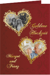 Menükarte Hochzeit "Goldene Hochzeit"