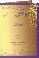 Menükarte Hochzeit "Toulouse"