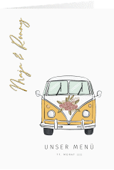 Menükarte Hochzeit "Hochzeitsbulli"