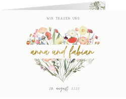 Klick: Details zu Hochzeitseinladung "Wildblumenherz" anzeigen Hochzeitseinladung "Wildblumenherz"