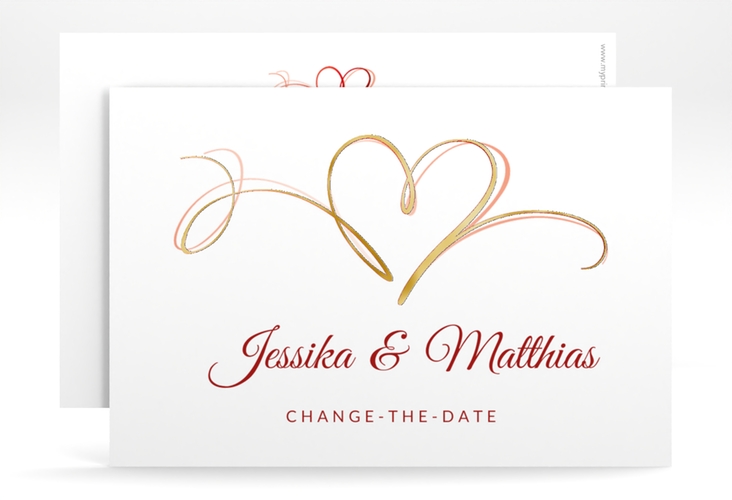 Change the Date-Karte Envie A6 Karte quer rot gold