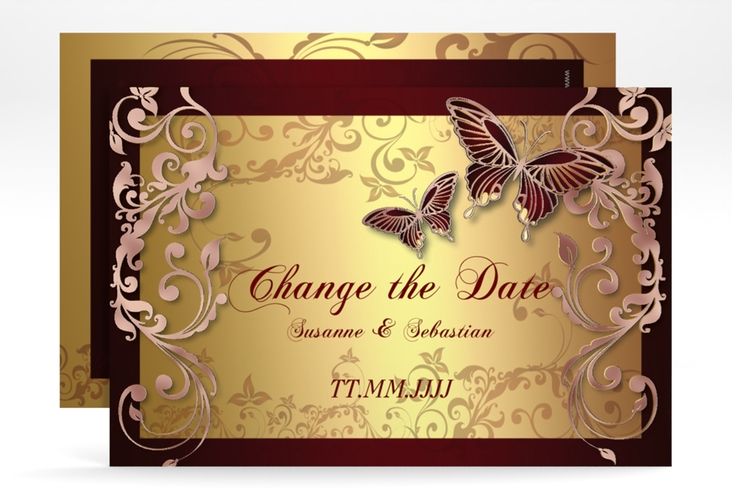 Change the Date-Karte Toulouse A6 Karte quer rot rosegold