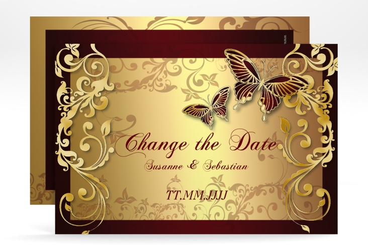 Change the Date-Karte Toulouse A6 Karte quer rot gold
