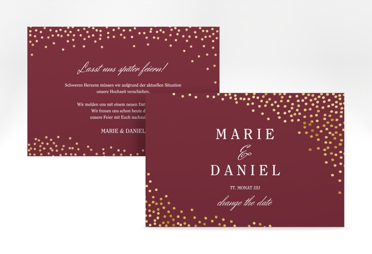 Change the Date-Karte Glitter A6 Karte quer rot gold