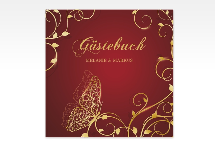 Gästebuch Creation Hochzeit Eternity 20 x 20 cm, Hardcover rot gold