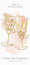 Einladung 60. Geburtstag Sektgläser