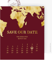 Klick: Details zu Save the Date-Kalenderblatt "Traumziel" anzeigen Save the Date-Kalenderblatt "Traumziel"