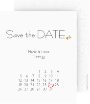 Klick: Details zu Save the Date-Kalenderblatt "Twohearts" anzeigen Save the Date-Kalenderblatt "Twohearts"