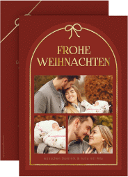 Klick: Details zu Weihnachtskarte "Bogenschleife" anzeigen Weihnachtskarte Bogenschleife