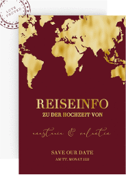 Klick: Details zu Save the Date-Karte "Traumziel" anzeigen Save the Date-Karte "Traumziel"