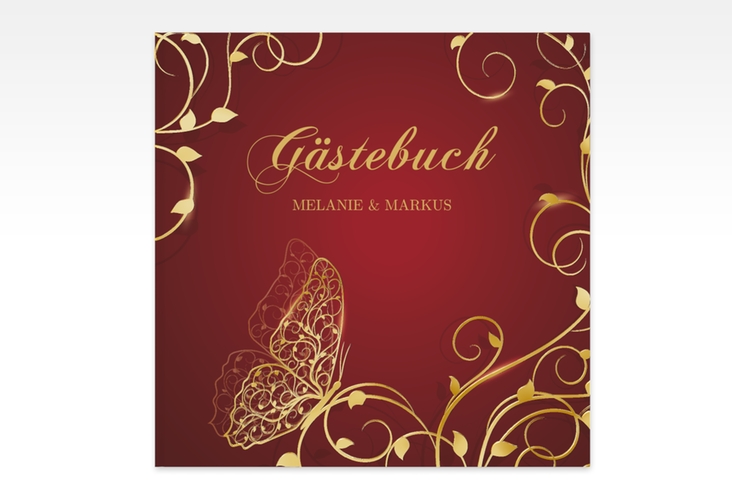 Gästebuch Creation Hochzeit Eternity 20 x 20 cm, Hardcover rot gold
