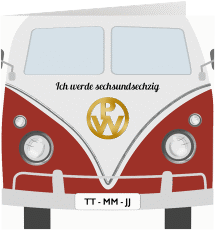 Klick: Details zu Einladung Geburtstag "Bulli Bus" anzeigen Einladung Geburtstag Bulli Bus