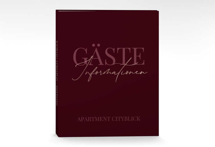 Gästemappe Ferienwohnung A4 Ferienapartment Gästemappe A4 rot rosegold