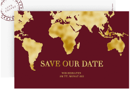 Klick: Details zu Save the Date-Karte "Traumziel" anzeigen Save the Date-Karte "Traumziel"