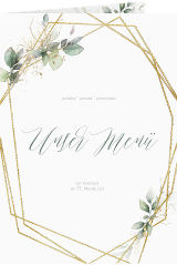 Menükarte Hochzeit "Greenish"