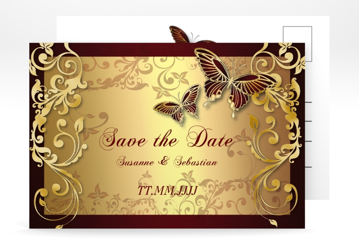 Save the Date-Postkarte Toulouse A6 Postkarte gold